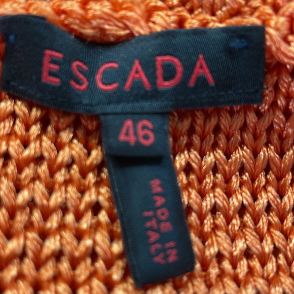 Escada Orange knitted tank top made in Italy (46) USA (10) EUC - Picture 10 of 12